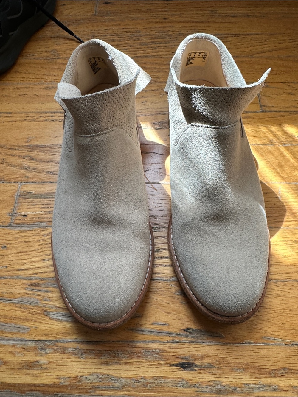 Women Suede Ankle Boots in Light Taupe